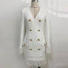 V-neck Tassel Woolen Dress - MVRX
