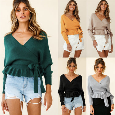 Sexy V-Neck Knitted Top - MVRX